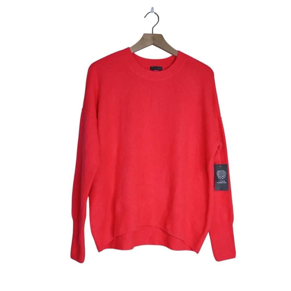 Vince Camuto Women's Neon Pink Crewneck Oversized Sweater NEW
